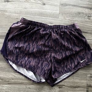 Nike tempo run Purple and lavender Patterned Athletic Shorts
